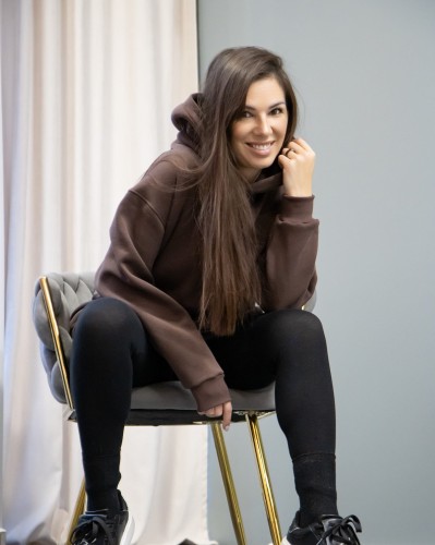 bluza z kapturem czekoladowa damska.jpg